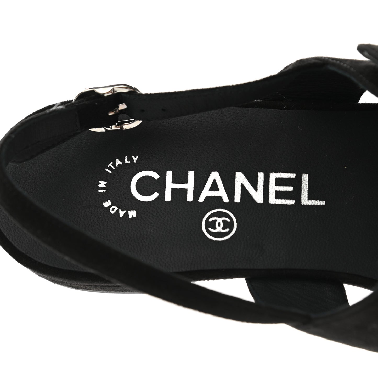 Suede CC Thong Sandals 38 Black