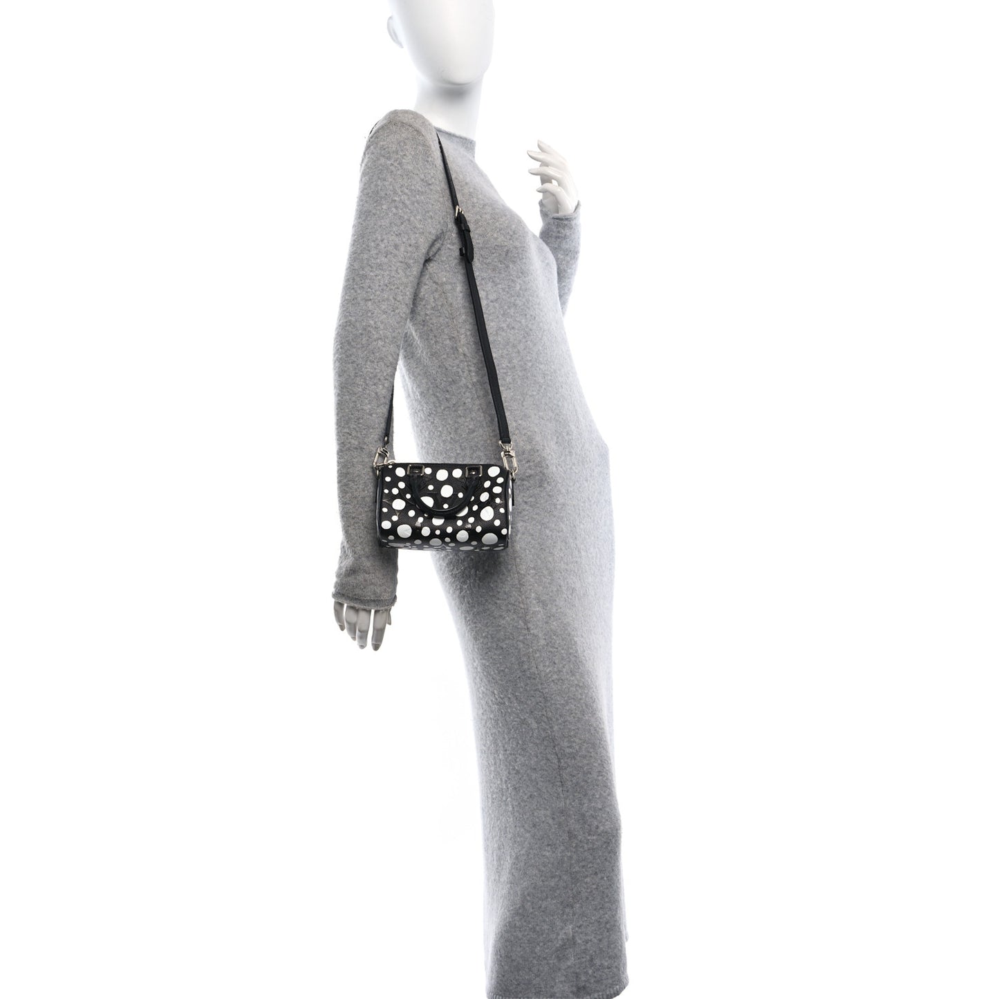 LV X YK Empreinte Infinity Dots Nano Speedy Bandouliere Black White