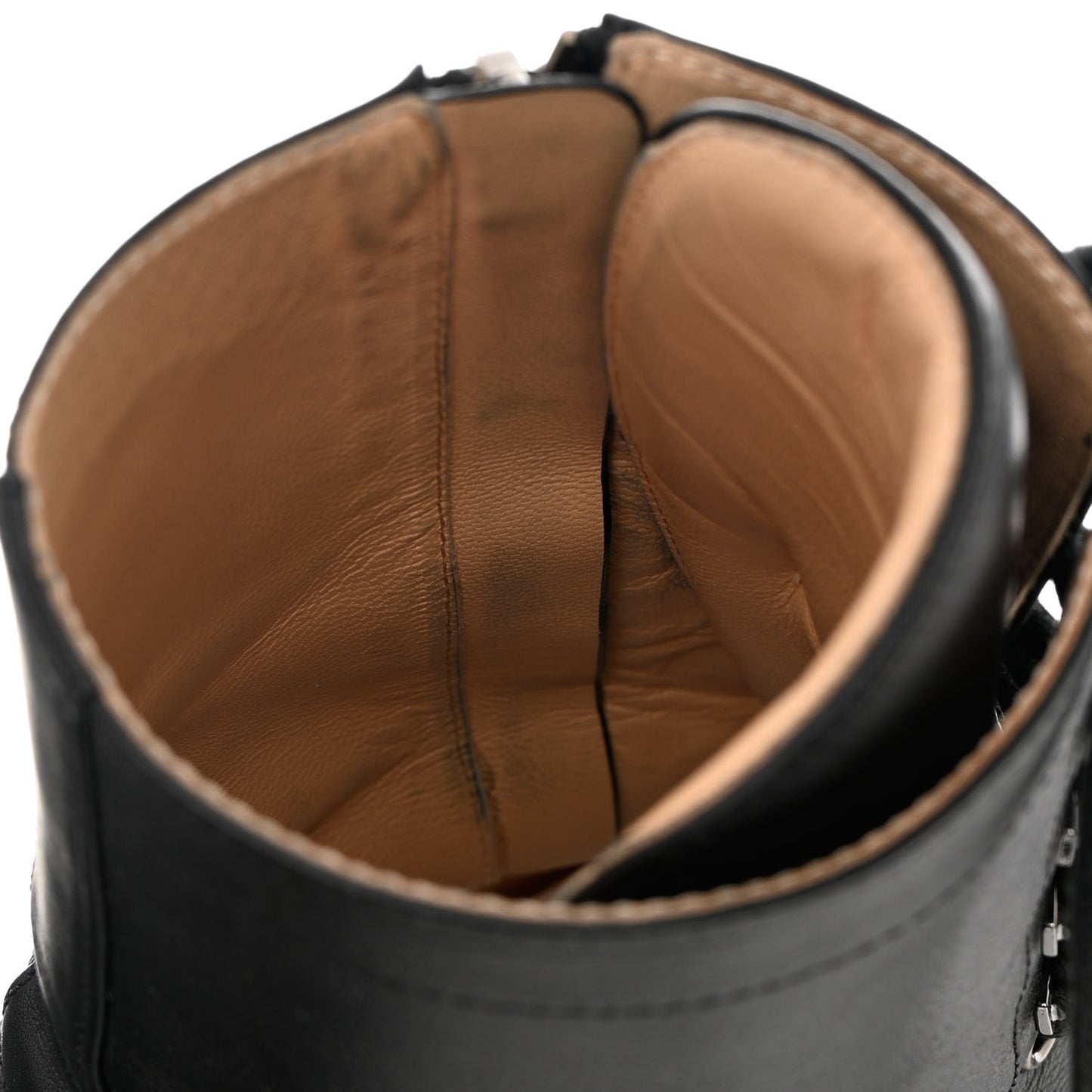 Calfskin Lace Up Combat Boots 41 Black