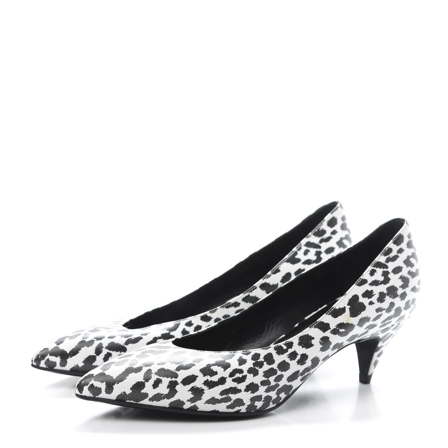 Saint Laurent Soft Calfskin Baby Cat Paris 50 Pumps Bianco 35 White Black 3 of 7