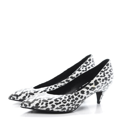 Saint Laurent Soft Calfskin Baby Cat Paris 50 Pumps Bianco 35 White Black 3 of 7