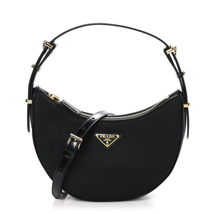 Prada Re-Nylon Spazzolato Arque Shoulder Bag Black 1 of 10