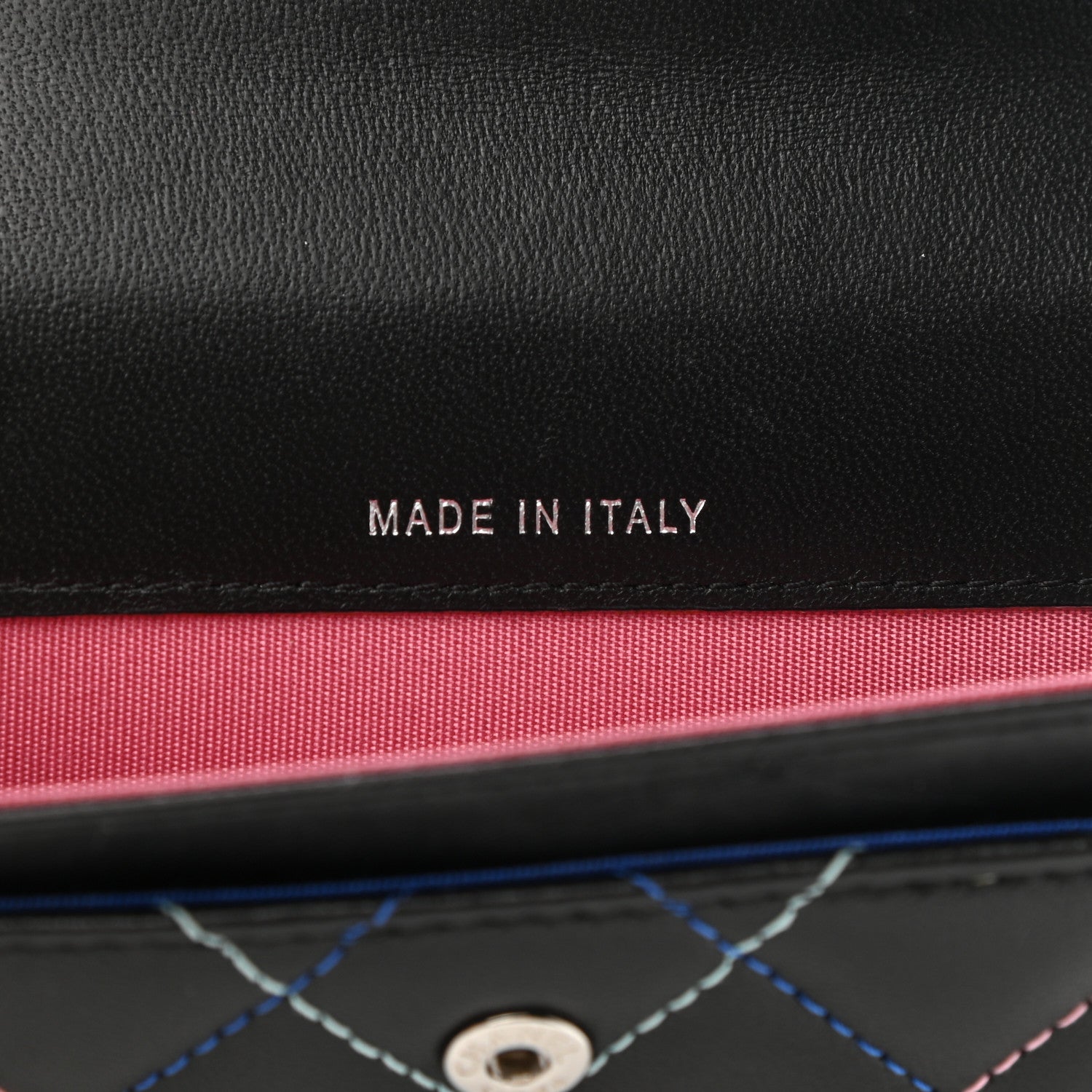 Chanel Lambskin Quilted Flap Card Holder Black Multicolor 7 of 9