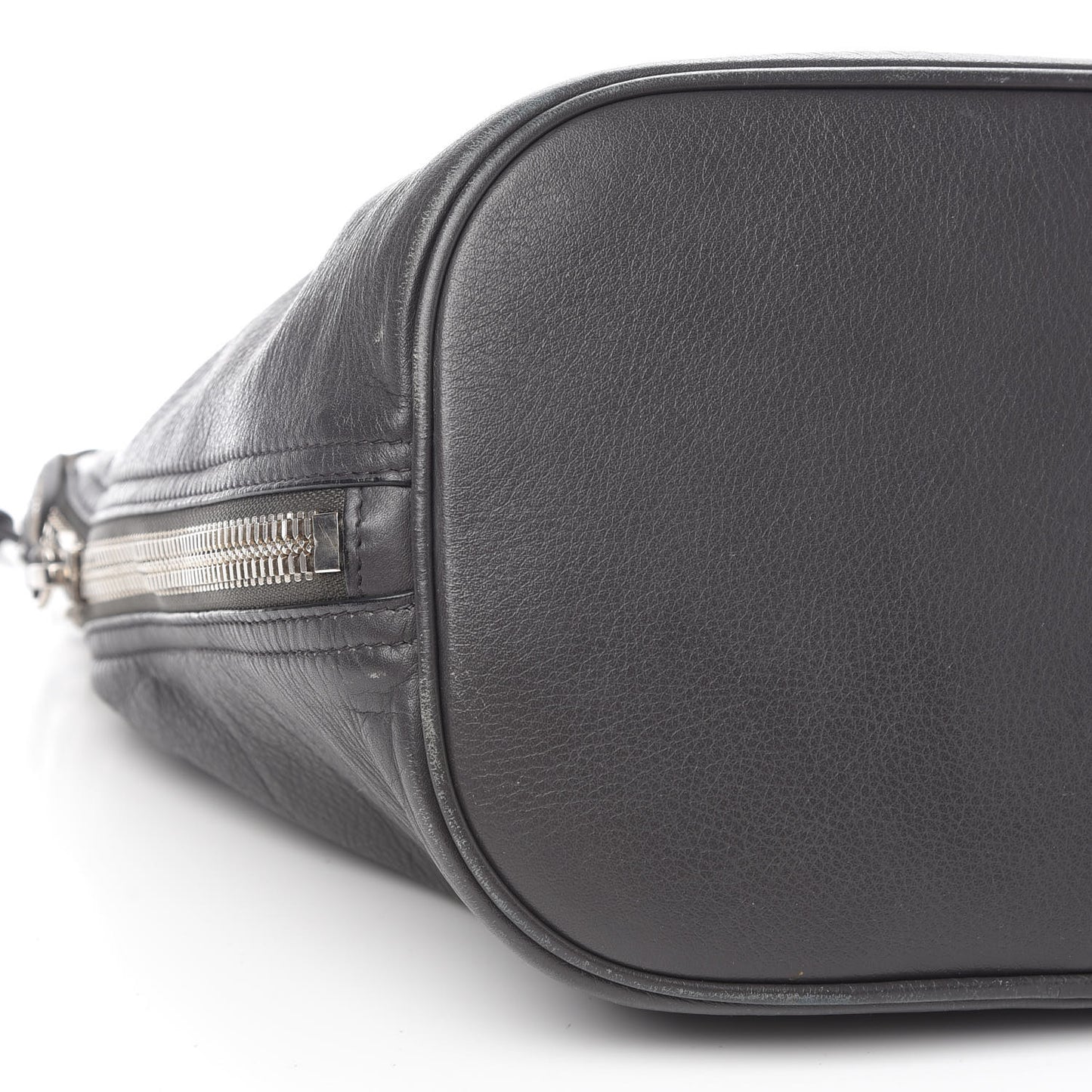 Veau Papier Plate Small Bucket Bag Gris Fossile