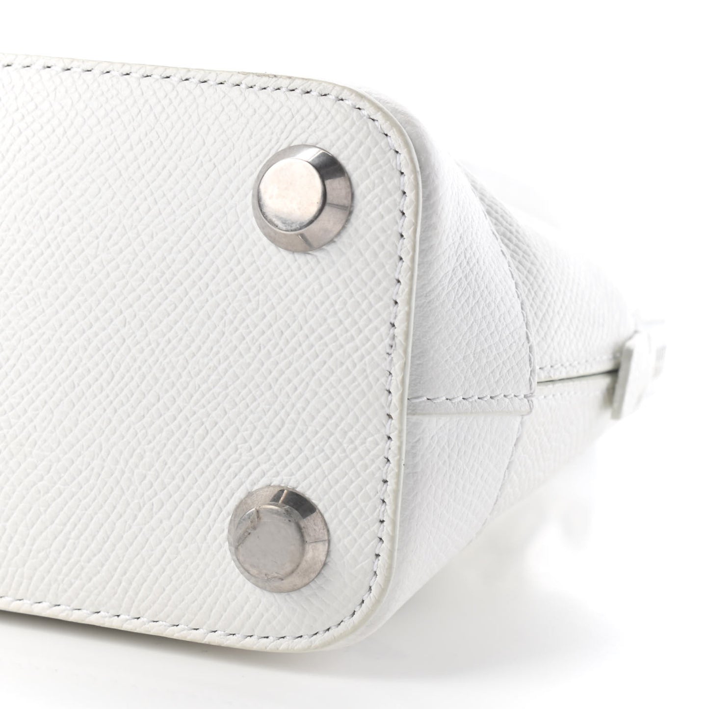 Grained Calfskin XXS Ville Top Handle Bag White Black