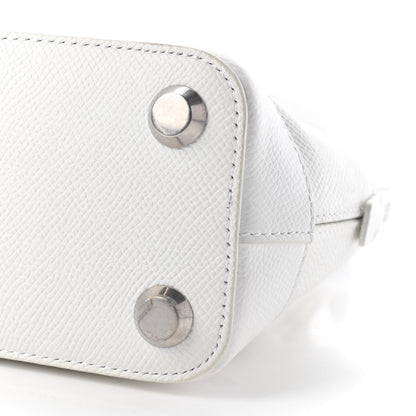Balenciaga Grained Calfskin XXS Ville Top Handle Bag White Black 7 of 8