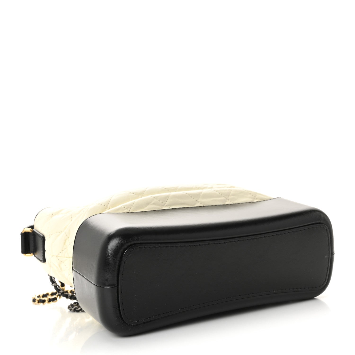 Chanel Aged Calfskin Quilted Medium Gabrielle Hobo Black White 4 of 10