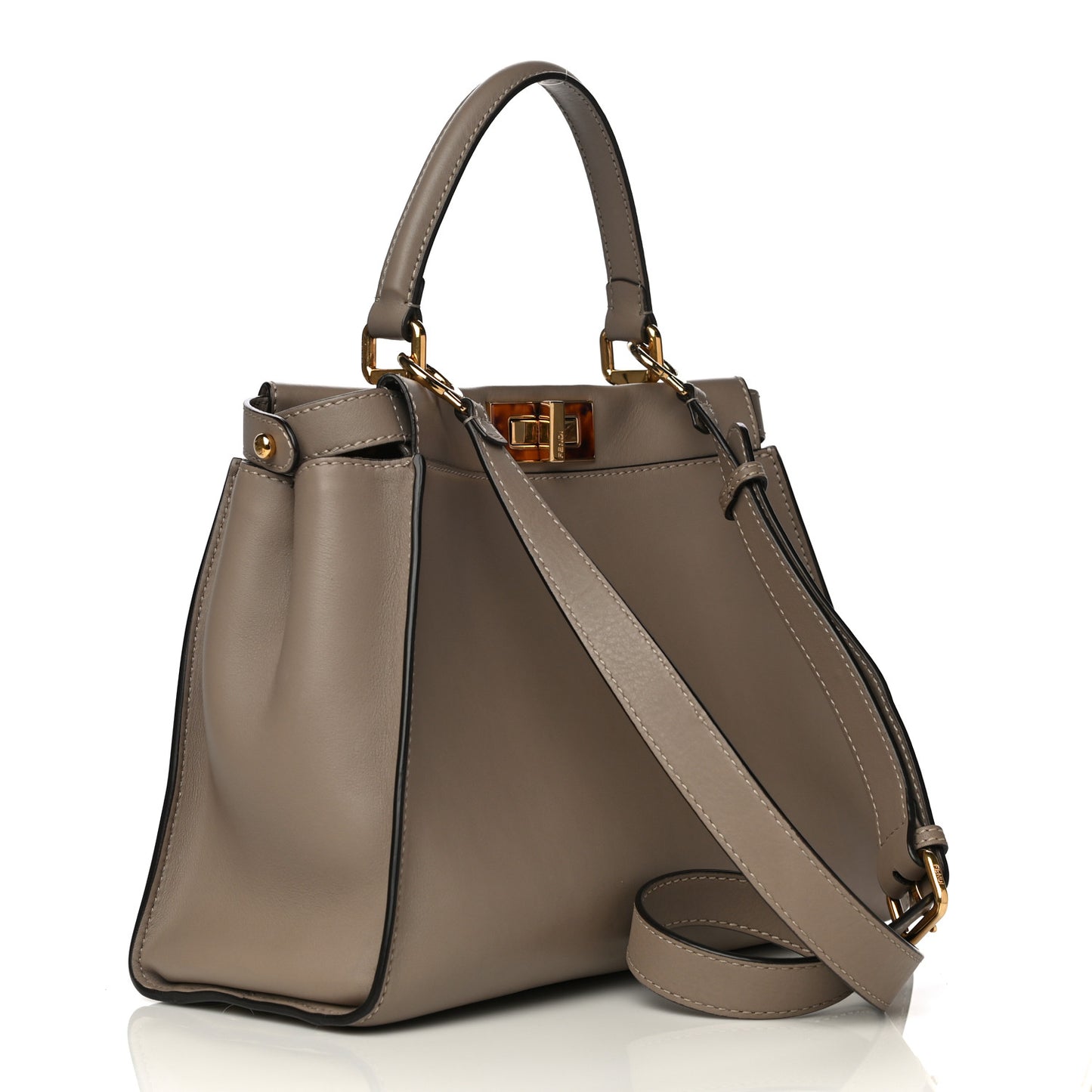 Vitello Seta Plexiglass Tortoise Medium Peekaboo Iconic Satchel Tortora