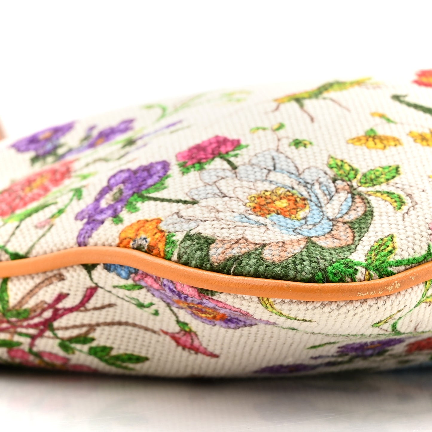 Canvas Flora Floral Crossbody Bag Orange
