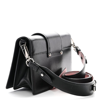 Prada City Calf Plex Ribbon Bag Black Rosa 3 of 9