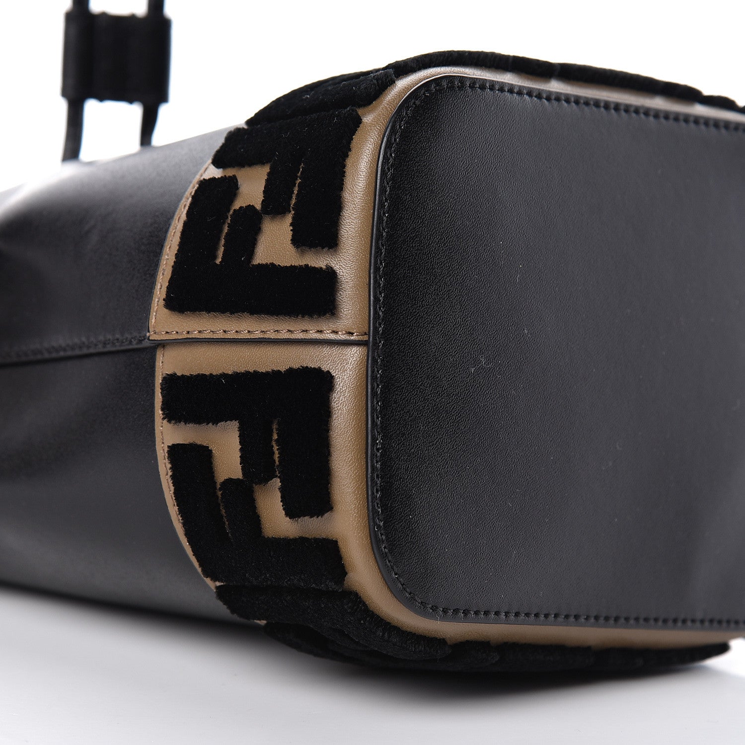 Fendi Vitello Liberty Velvet F is Fendi FF Bi-Color Mini Mon Tresor Bucket Bag Black Fango 10 of 11