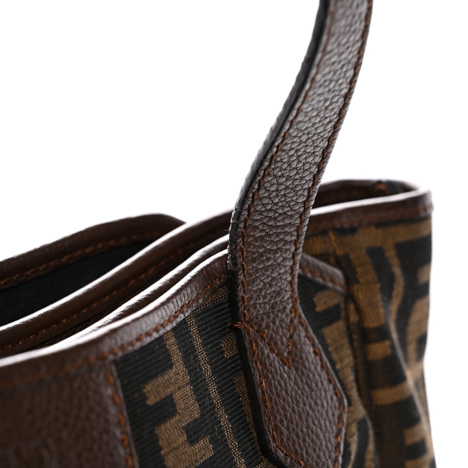 Fendi Zucca Vitello Artic Medium Shopping Tote Tobacco Castagna 12 of 12