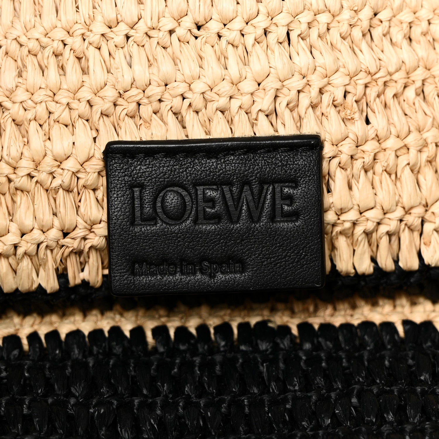 Loewe Raffia Striped Flamenco Knot Shoulder Bag Black Natural 6 of 10