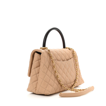 Chanel Caviar Lizard Embossed Quilted Small Coco Handle Flap Beige 2 of 10