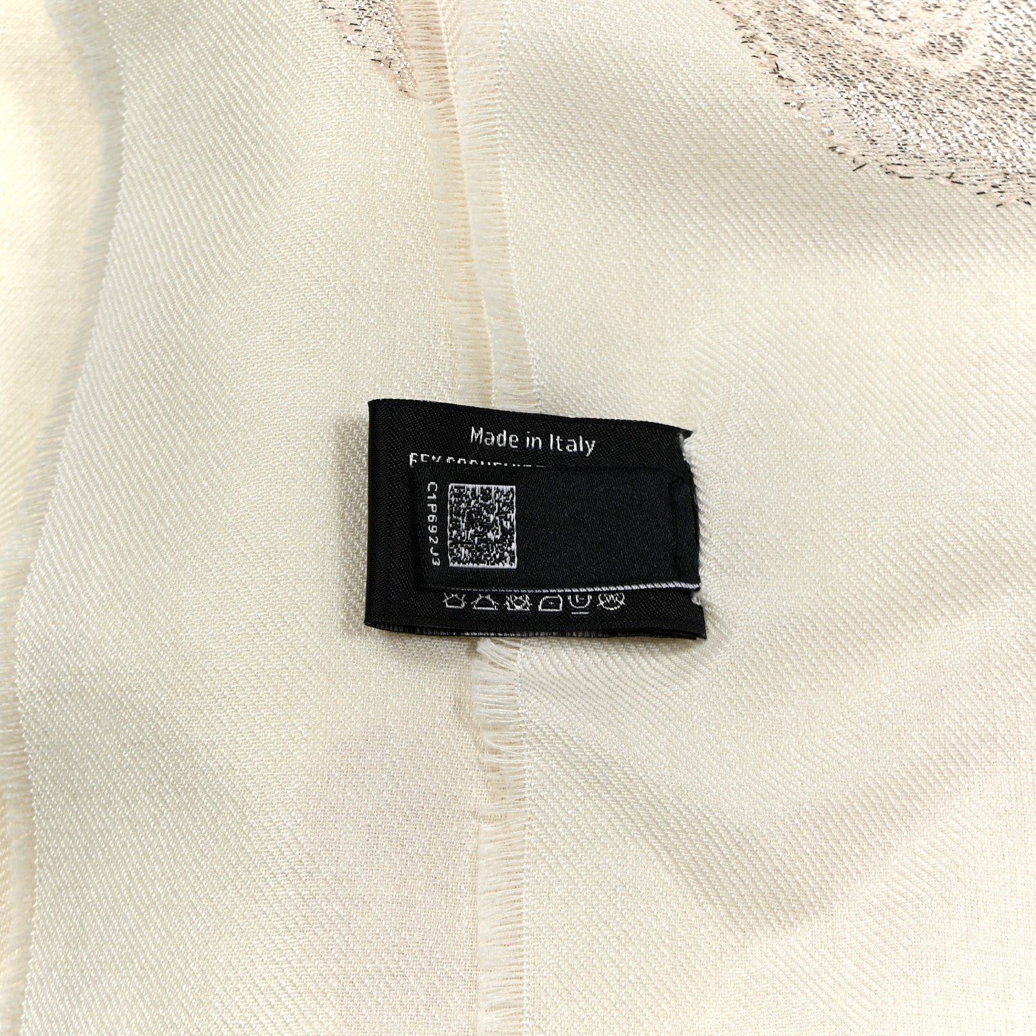 Chanel Cashmere Silk Fringe Stole Ecru Golden 4 of 4