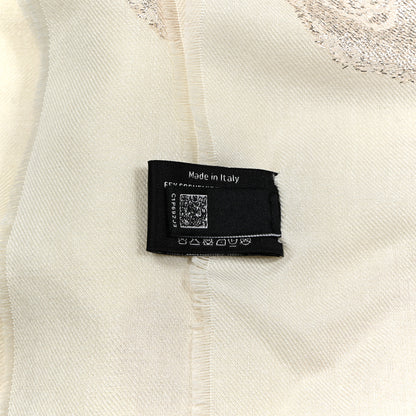 Chanel Cashmere Silk Fringe Stole Ecru Golden 4 of 4