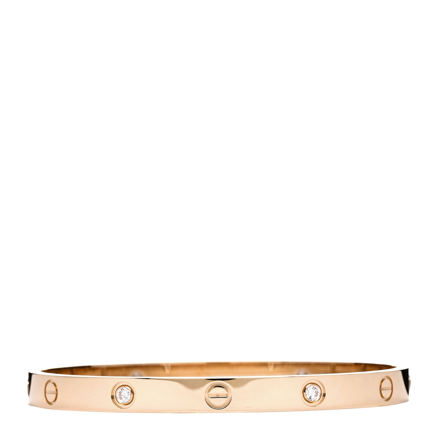Cartier 18K Pink Gold 4 Diamond LOVE Bracelet 19 2 of 5