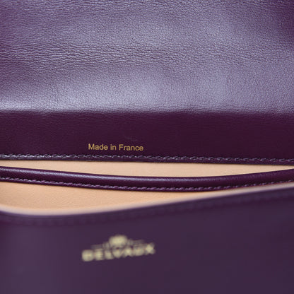 Delvaux Calfskin Mini Iron Shield Madame Crossbody Prune Antique Gold 7 of 10