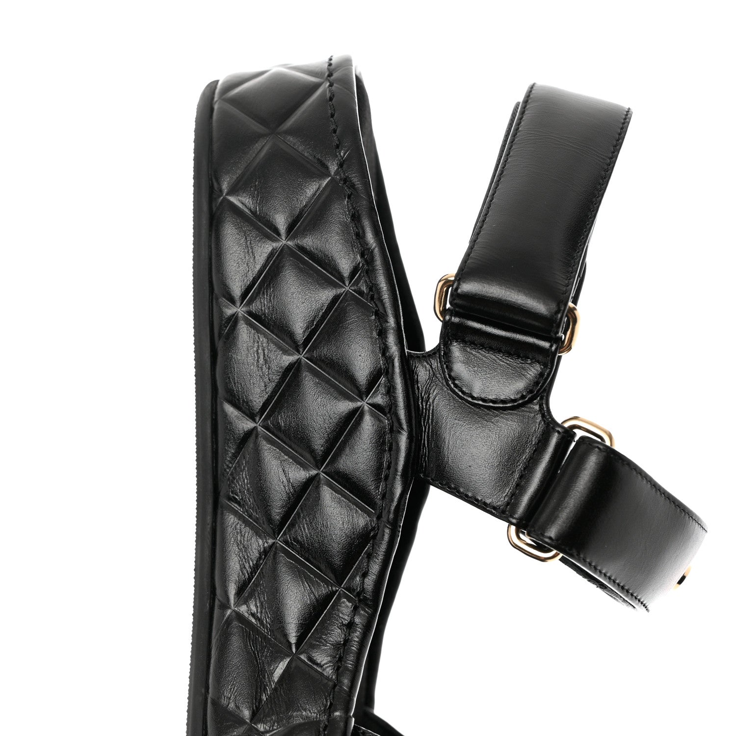 Chanel Shiny Calfskin Logo Platform Sandals 39 Black 13 of 14