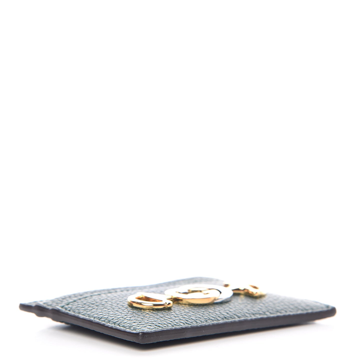 Grainy Calfskin Zumi Card Holder Vintage Green