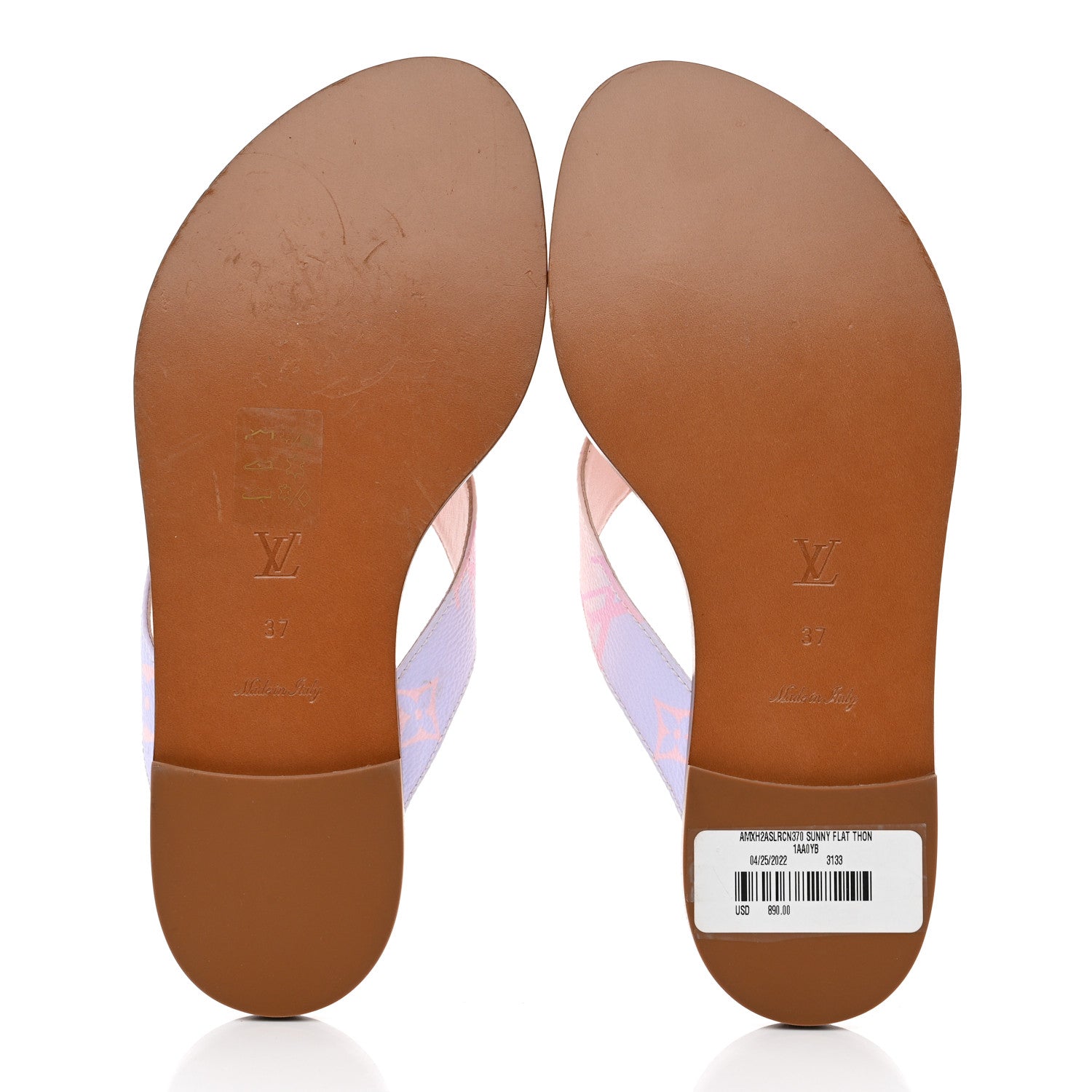 Louis Vuitton Monogram Sunny Flat Thong Sandals 37 Rose Clair Pink 5 of 8
