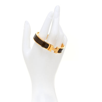 Hermes Enamel Narrow Clic Clac H Bracelet GM Moka 2 of 4