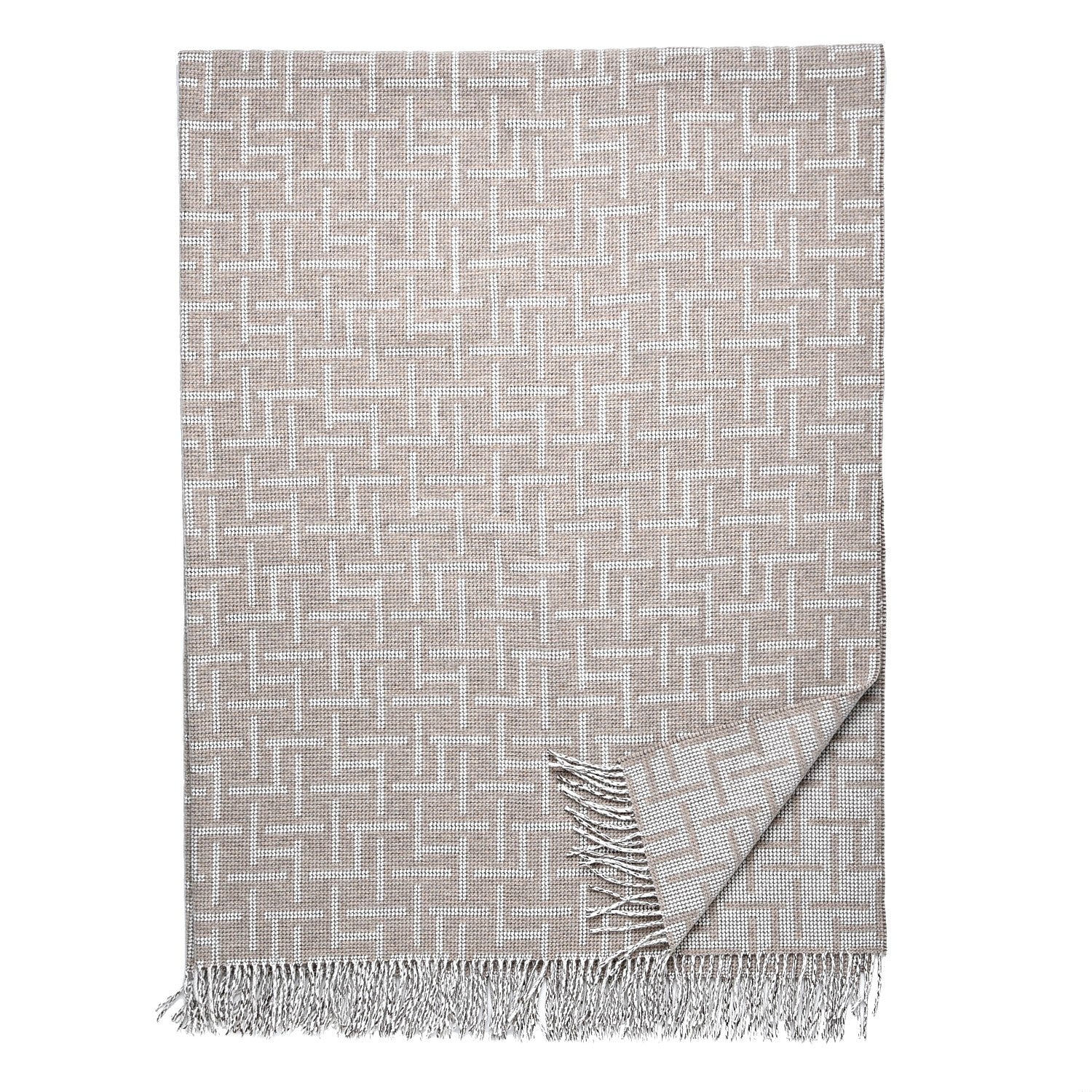 Hermes Wool Cashmere Fetiche H blanket Blanket Seigle Ecru 1 of 3