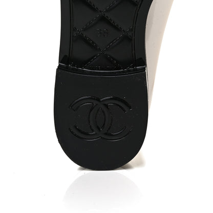 Chanel Rubber Rain Boots 38 Ivory Black 9 of 11