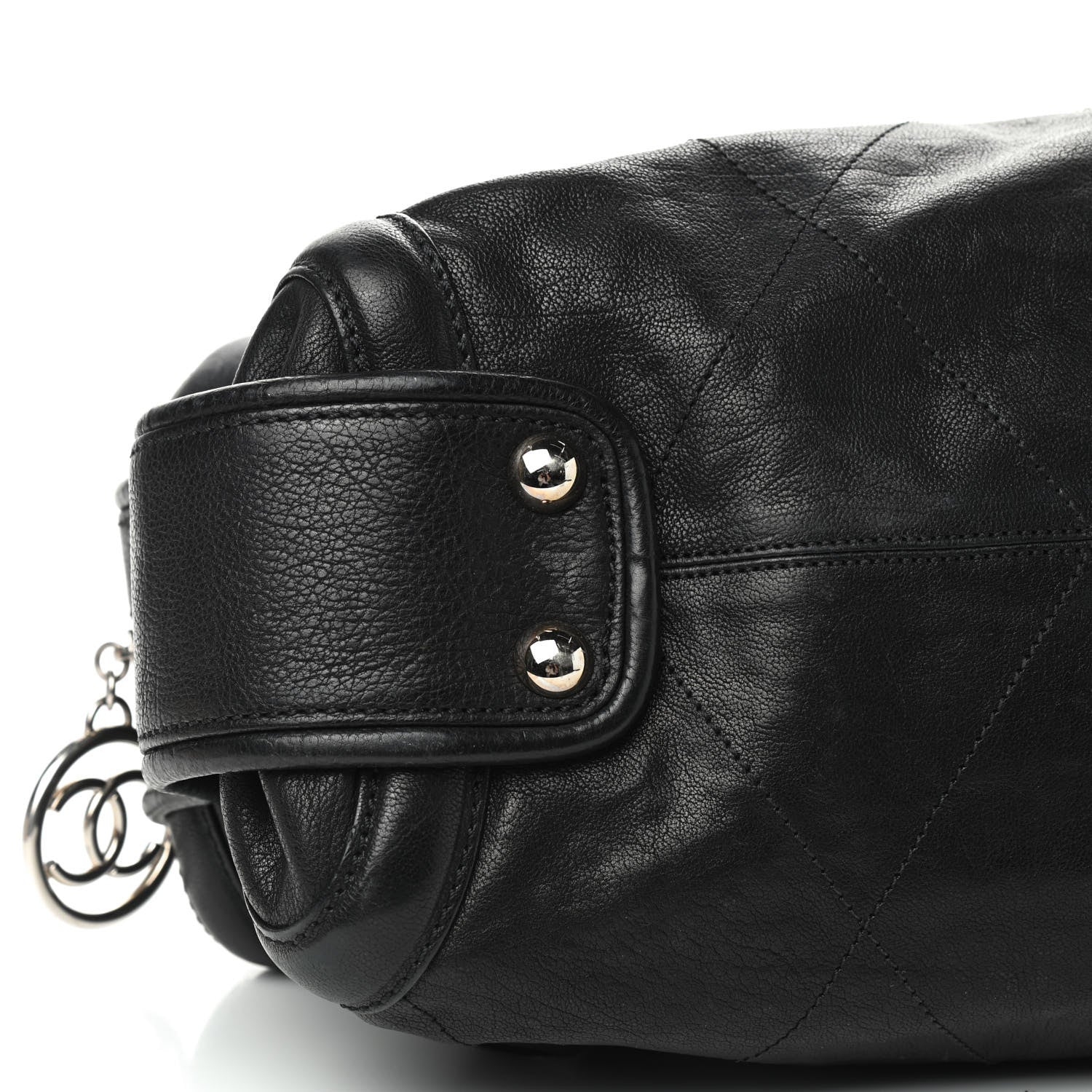 Chanel Calfskin Round Bowling Bag Black 9 of 10