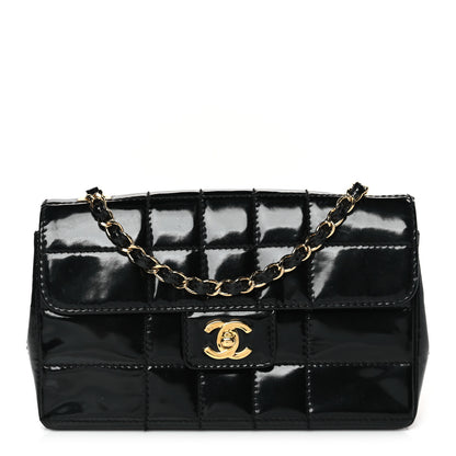 Chanel Patent Medium Chocolate Bar Flap Black 1 of 9