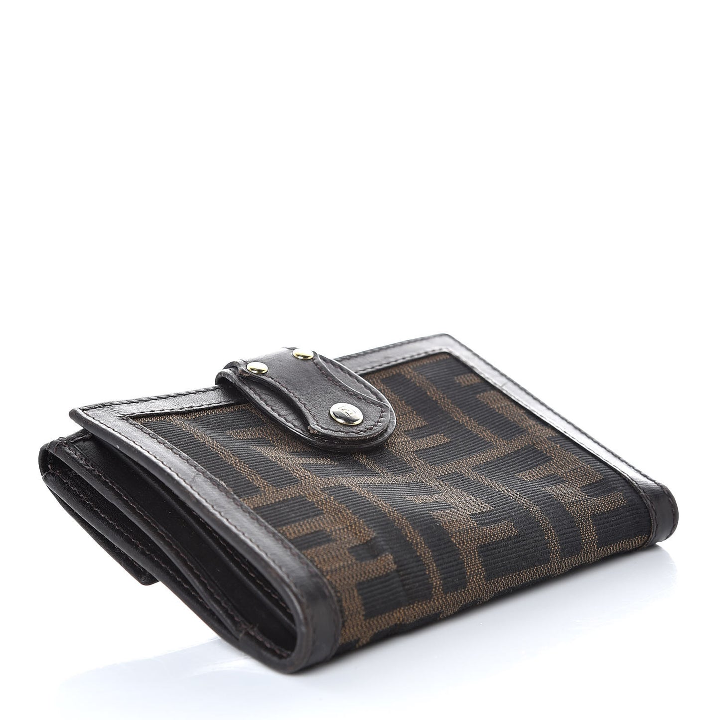 Zucca Cuoio Lucido Compact Wallet Tobacco Moro