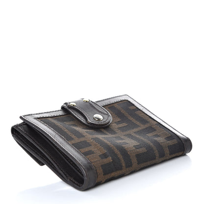 Fendi Zucca Cuoio Lucido Compact Wallet Tobacco Moro 5 of 11