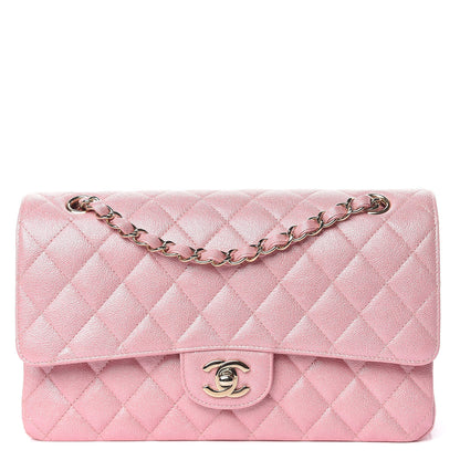 Chanel Iridescent Caviar Quilted Medium Double Flap Rose Pink 1 of 10