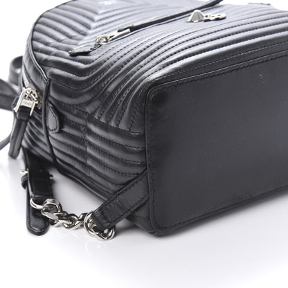 Fendi Shiny Nappa Trapuntata Mini Backpack Black 5 of 9