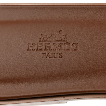 Hermes Box Calfskin Oran Sandals 39.5 Gold 6 of 9