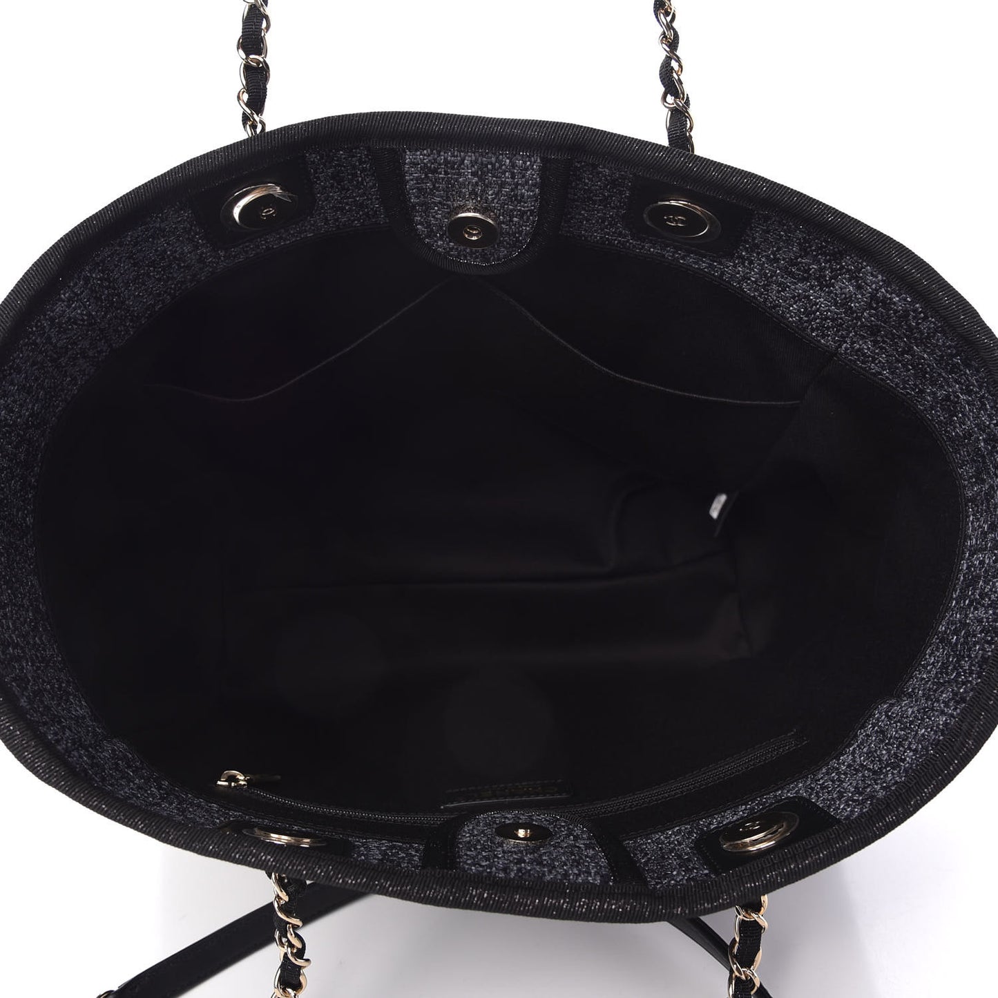 Lurex Boucle Small Deauville Tote Black
