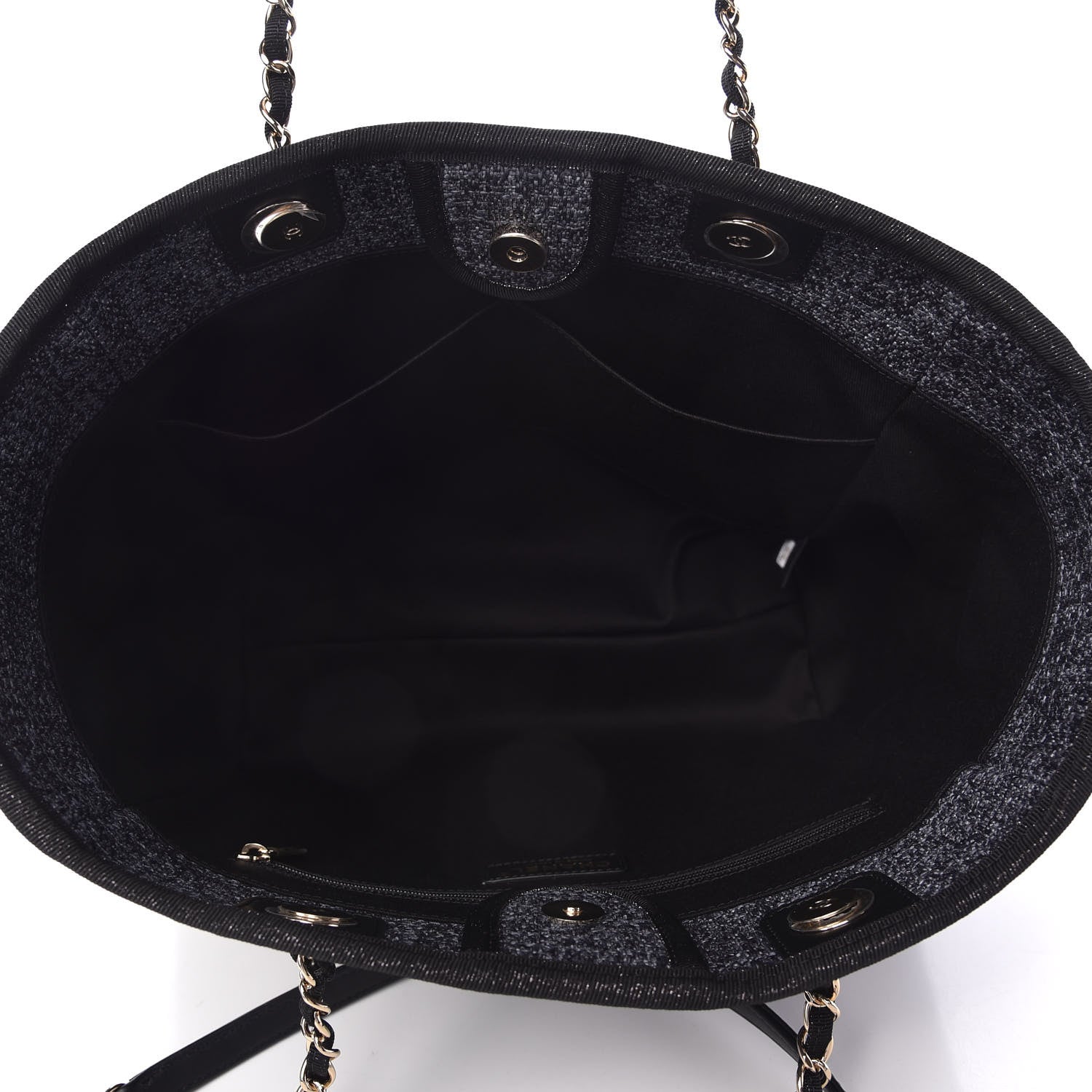 Chanel Lurex Boucle Small Deauville Tote Black 5 of 10