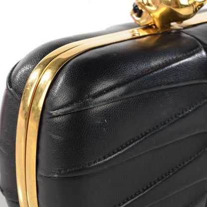 Alexander McQueen Leather Shark Teeth Skull Box Clutch Black 8 of 11