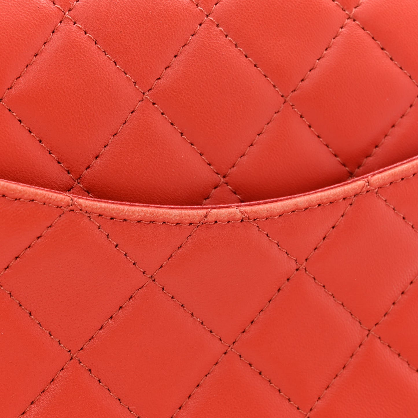 Lambskin Quilted Mini Rectangular Flap Red