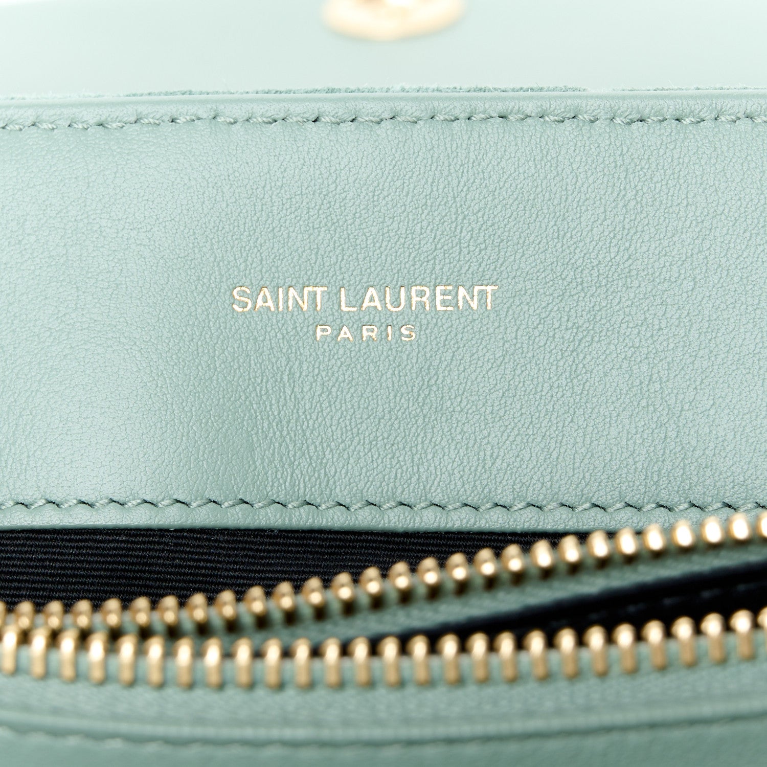 Saint Laurent Suede Y Quilted Monogram Medium Loulou Chain Satchel Vert Opaline 6 of 12