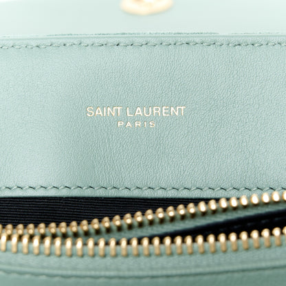 Saint Laurent Suede Y Quilted Monogram Medium Loulou Chain Satchel Vert Opaline 6 of 12