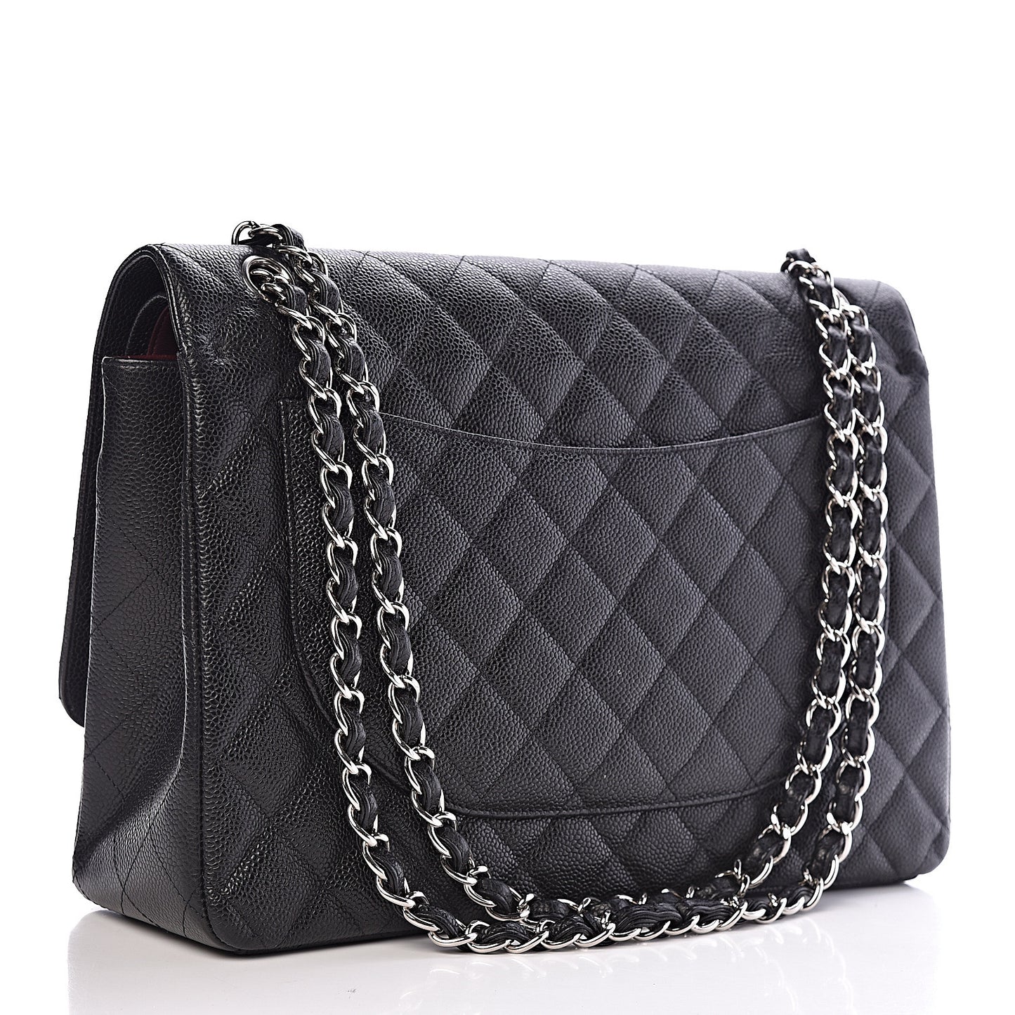 Caviar Quilted Maxi Double Flap Black