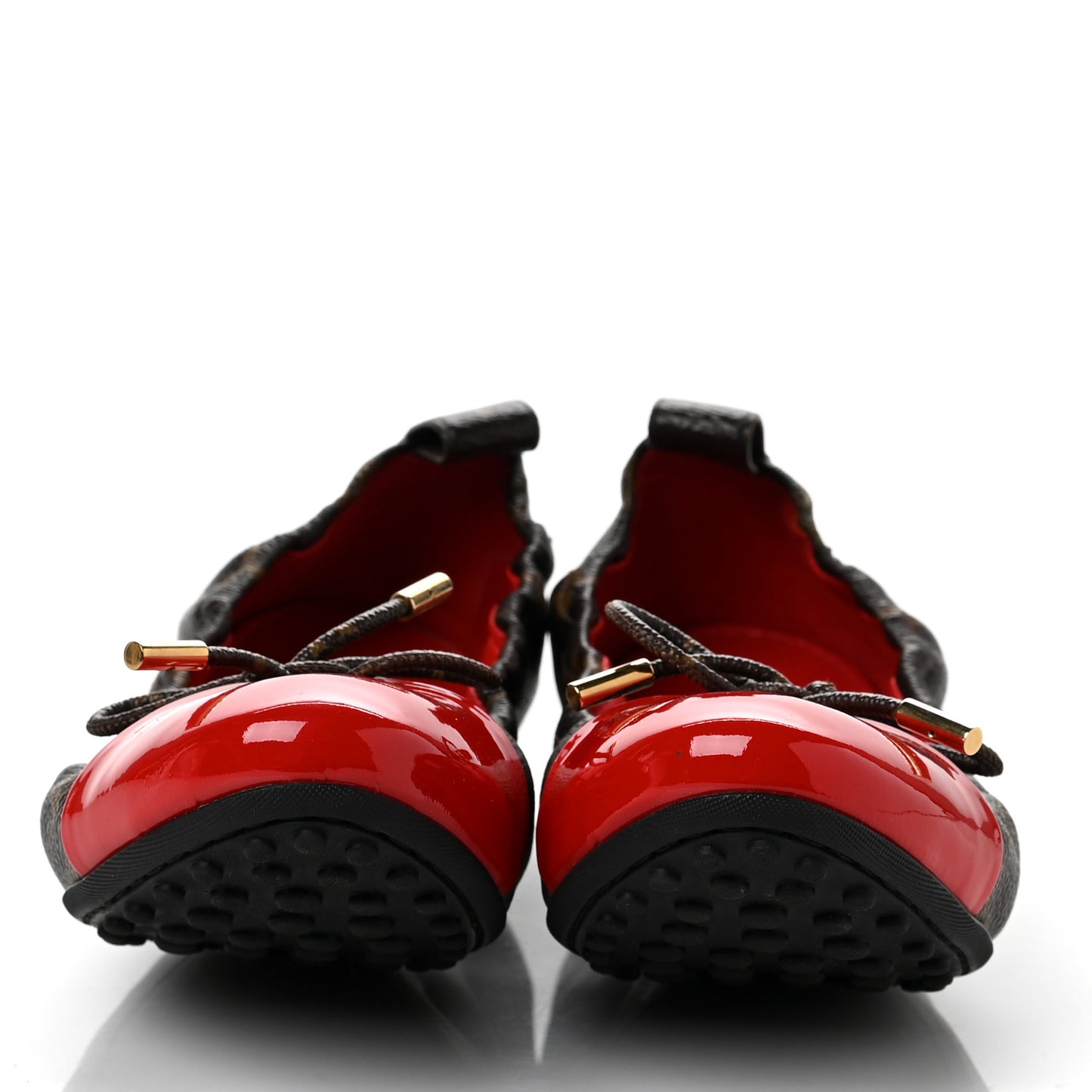 Monogram Patent Flirty Ballerina Flats 38 Coquelicot