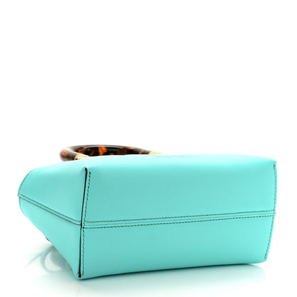 Fendi Vitello King Plexiglass Logo Embossed Mini By The Way Top Handle Boston Bag Spring Turquoise 4 of 12