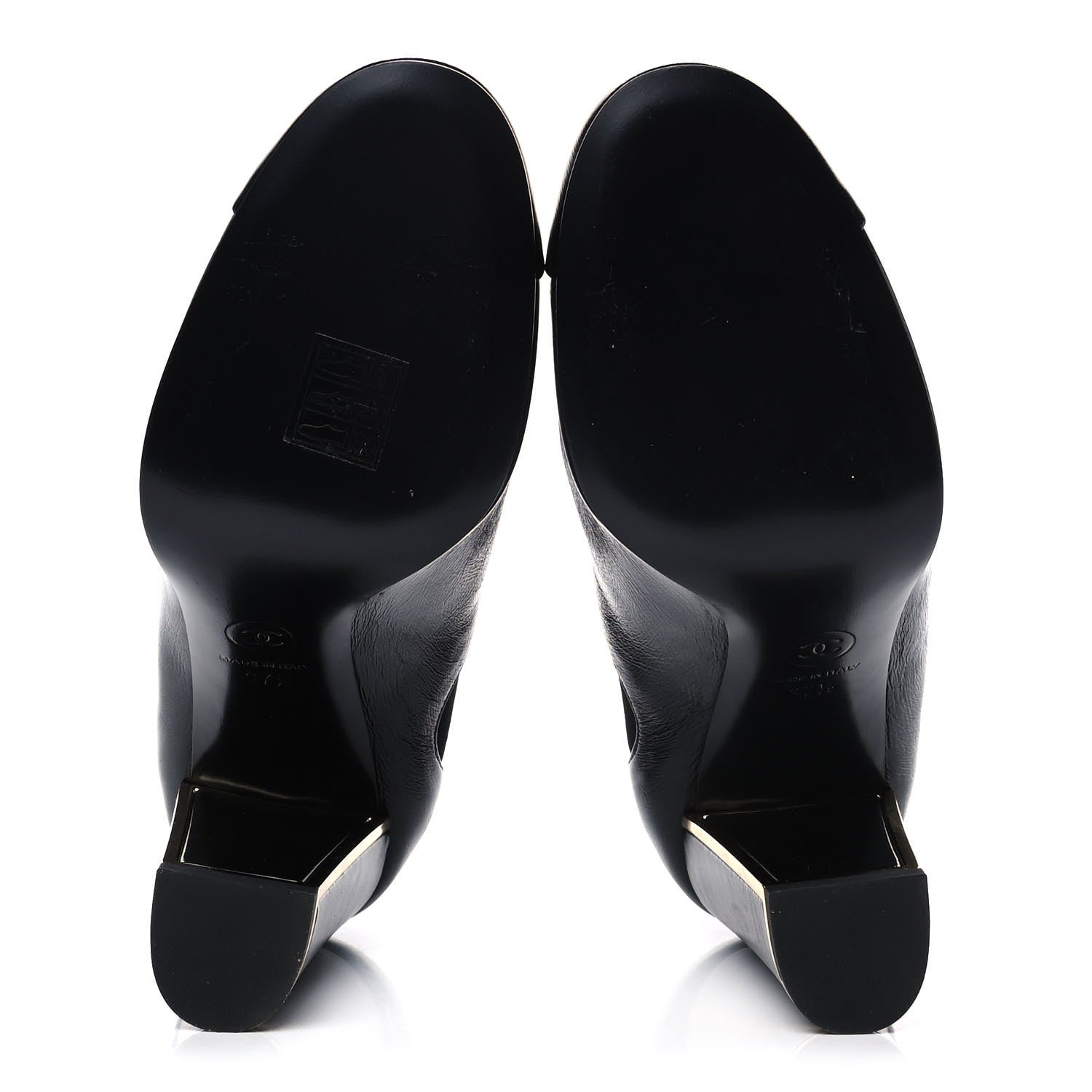 Chanel Crinkled Calfskin Cap Toe CC Short Ankle Boots 37.5 Black 5 of 11