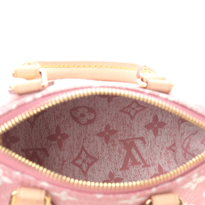Louis Vuitton Monogram Jacquard Denim Nano Speedy Bandouliere Pink 5 of 8