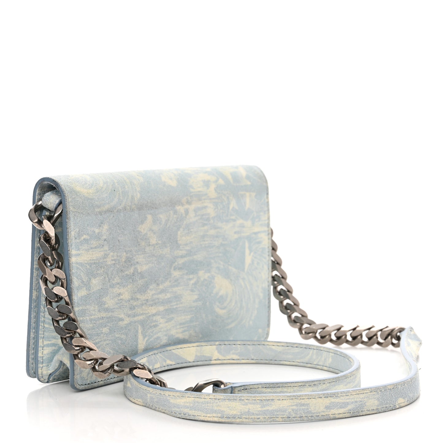 Suede Jitney 0.5 Waves Crossbody Bag Light Blue