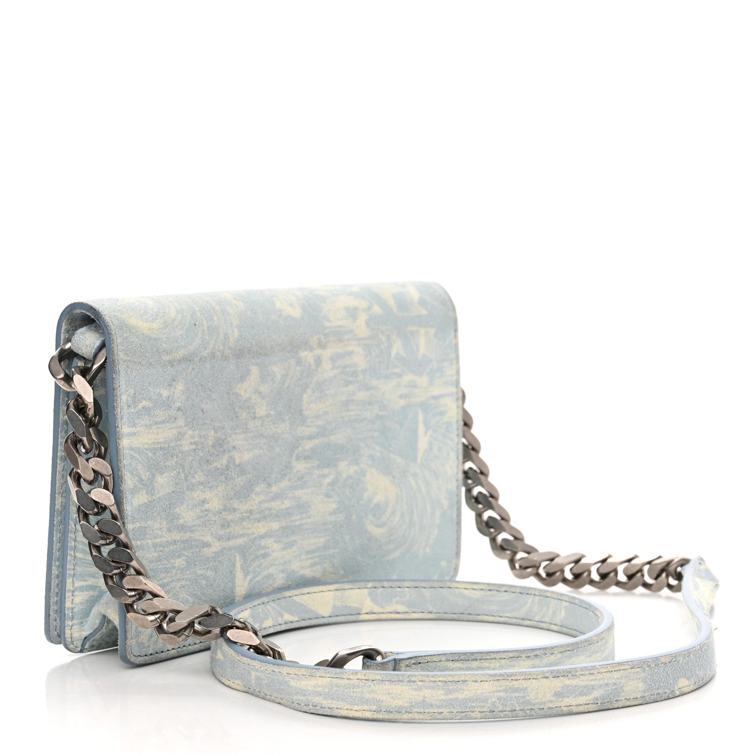 Off-White Suede Jitney 0.5 Waves Crossbody Bag Light Blue 3 of 12