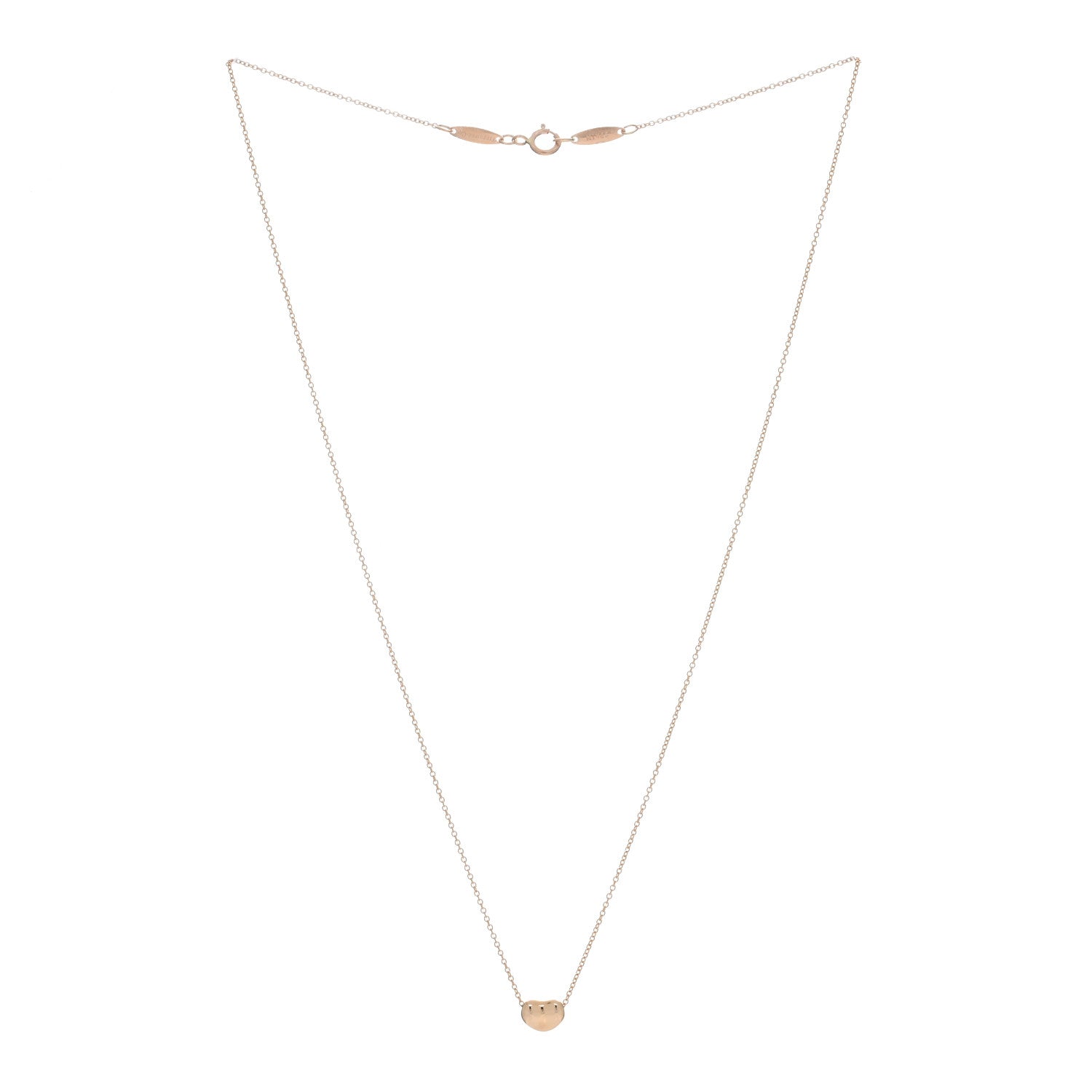 Tiffany 18K Rose Gold 6.5mm Elsa Peretti Bean Pendant Necklace 2 of 4