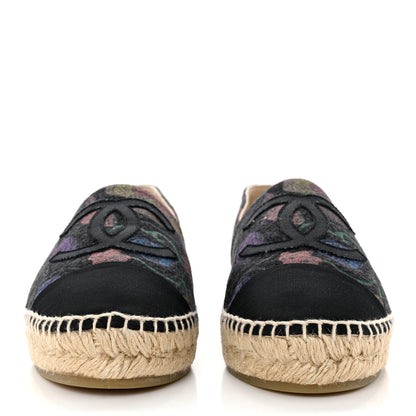 Chanel Denim Grosgrain CC Espadrilles 41 Grey Multicolor 2 of 8